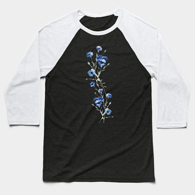 Flowers 1 ( Tall & Blue ) Baseball T-Shirt by Invisibleman17